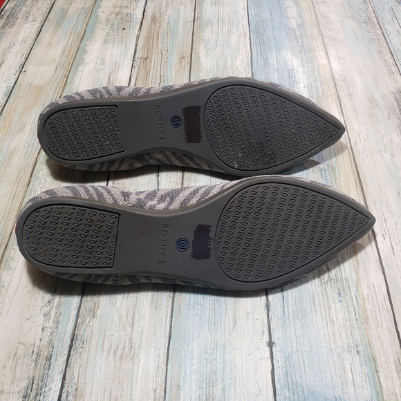 Rothy's Gray Zebra Striped  Points shoes. - Picture 3 of 11
